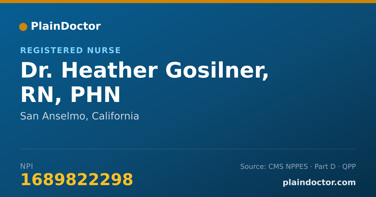 Shareable card for Heather Gosilner, RN, PHN - Registered Nurse, San Anselmo, CA