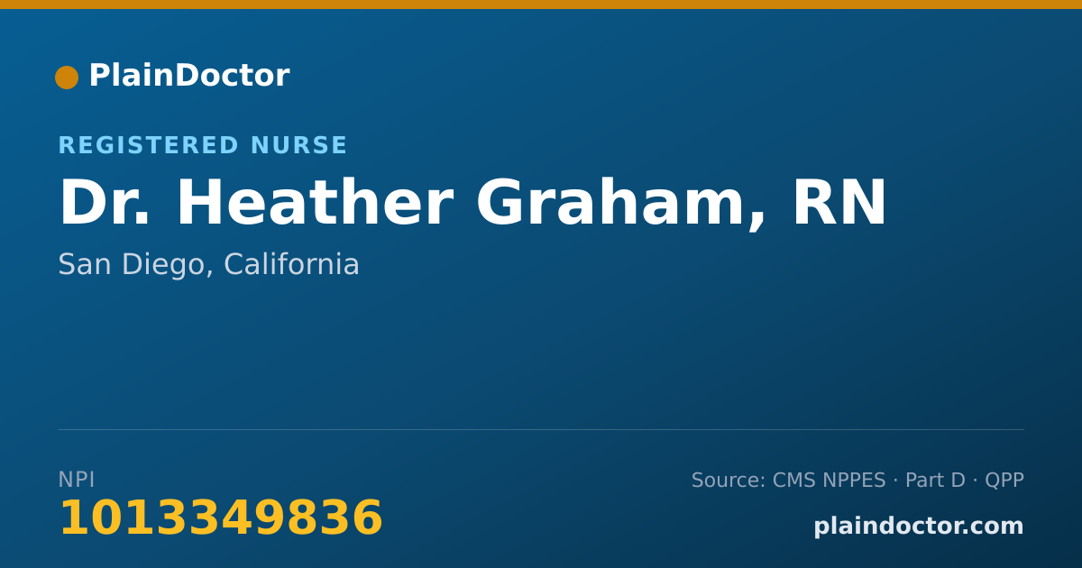 Shareable card for Heather Graham, RN - Registered Nurse, San Diego, CA