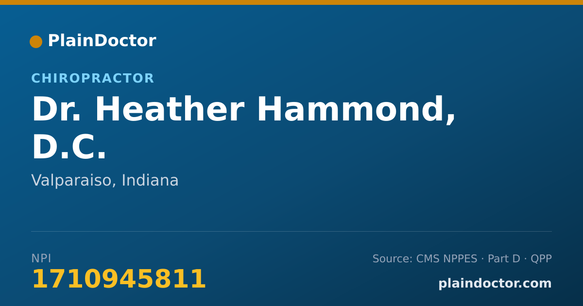 Shareable card for Heather Hammond, D.C. - Chiropractor, Valparaiso, IN
