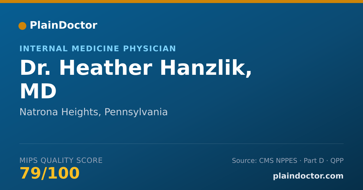 Shareable card for Heather Hanzlik, MD - Internal Medicine Physician, Natrona Heights, PA