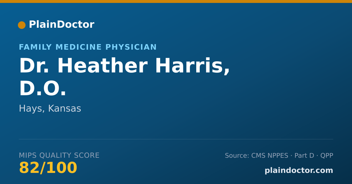 Shareable card for Heather Harris, D.O. - Family Medicine Physician, Hays, KS