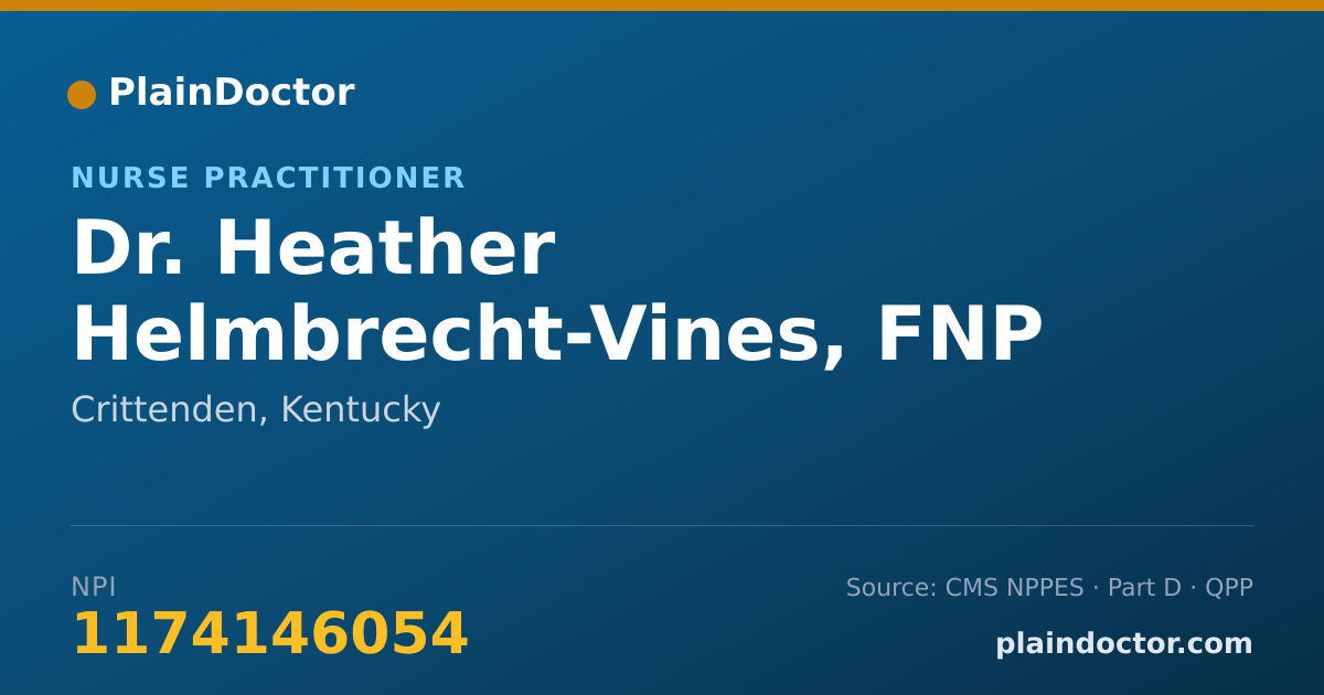 Shareable card for Heather Helmbrecht-Vines, FNP - Nurse Practitioner, Crittenden, KY