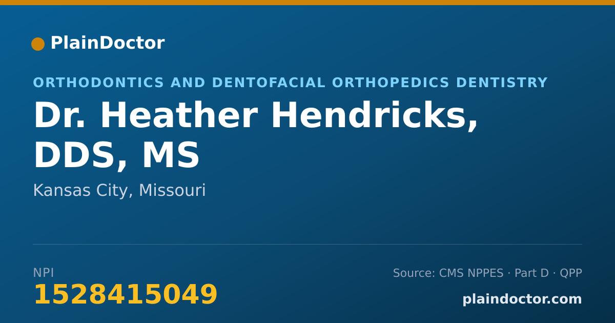 Shareable card for Heather Hendricks, DDS, MS - Orthodontics and Dentofacial Orthopedics Dentistry, Kansas City, MO