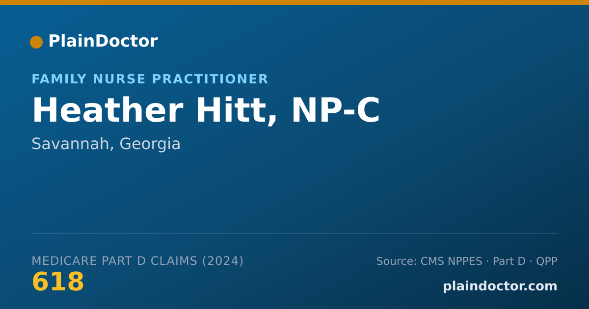 Shareable card for Heather Hitt, NP-C - Family Nurse Practitioner, Savannah, GA