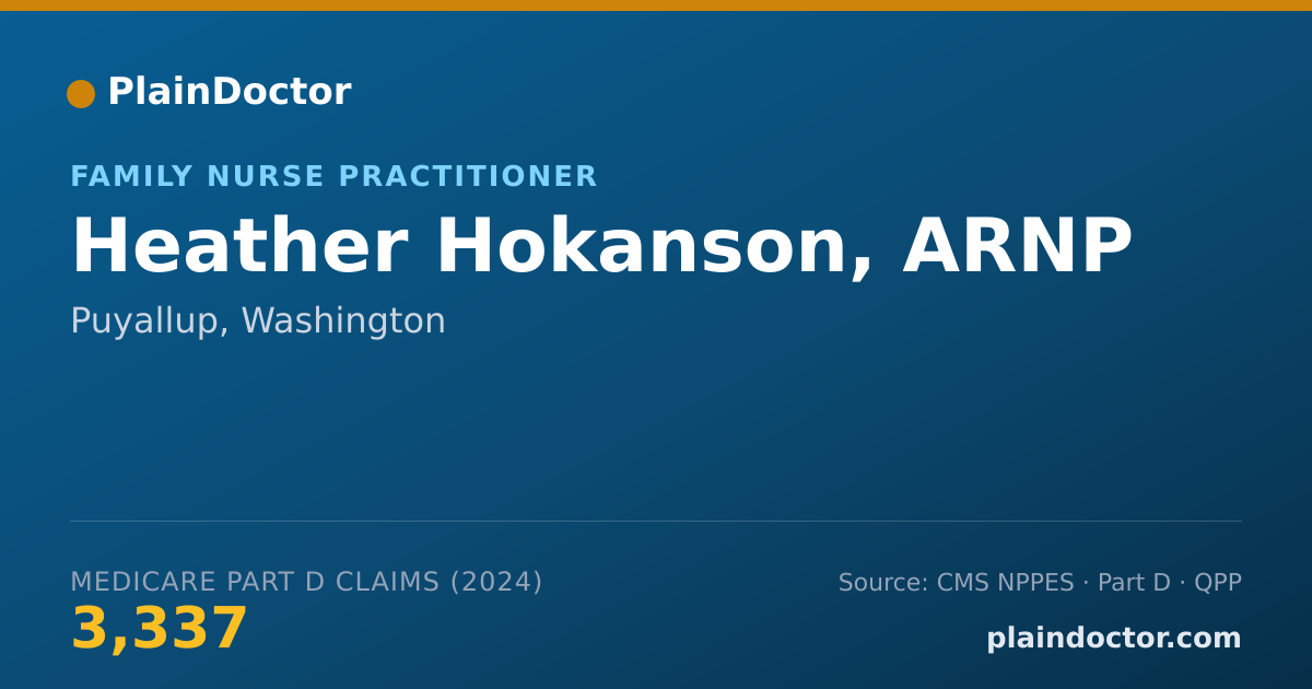 Shareable card for Heather Hokanson, ARNP - Family Nurse Practitioner, Puyallup, WA