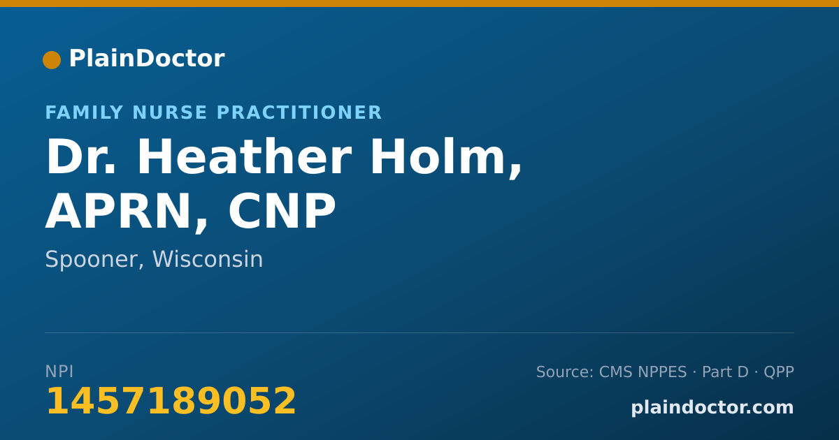 Shareable card for Heather Holm, APRN, CNP - Family Nurse Practitioner, Spooner, WI