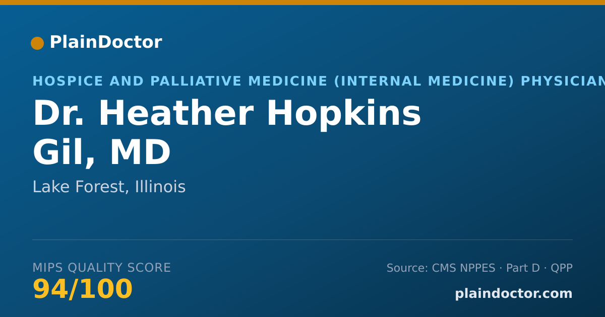 Shareable card for Heather Hopkins Gil, MD - Hospice and Palliative Medicine (Internal Medicine) Physician, Lake Forest, IL