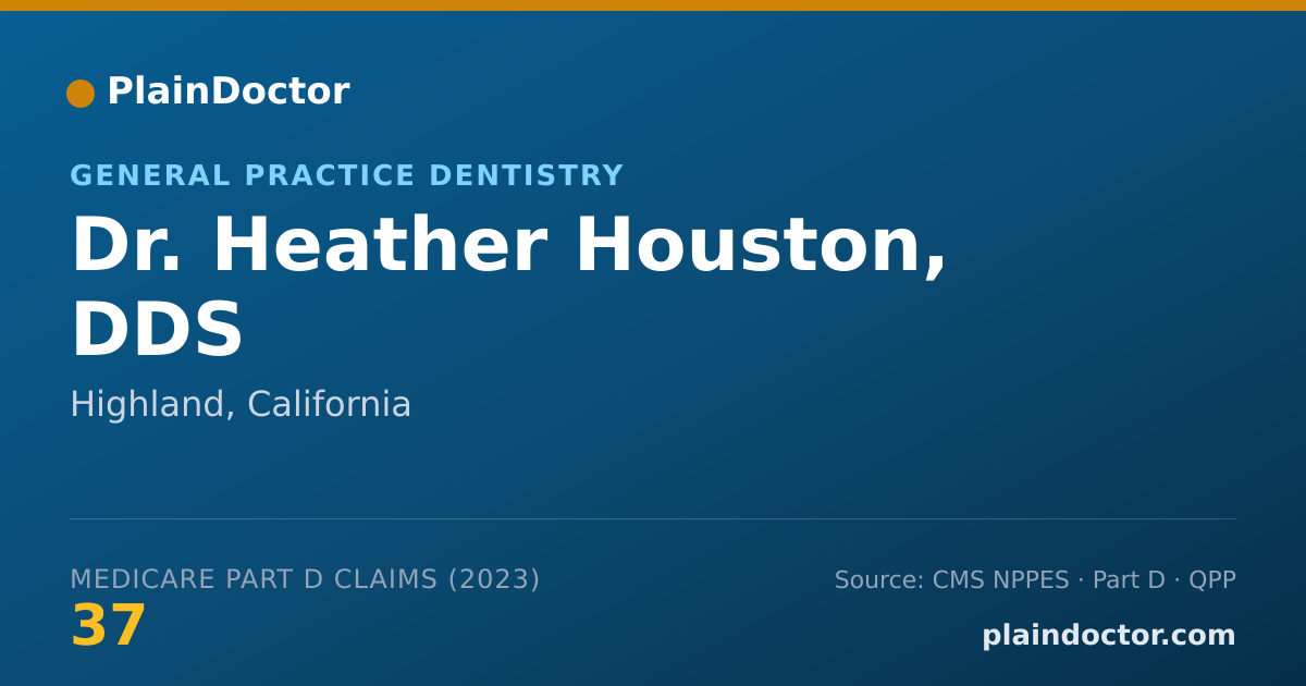 Shareable card for Heather Houston, DDS - General Practice Dentistry, Highland, CA