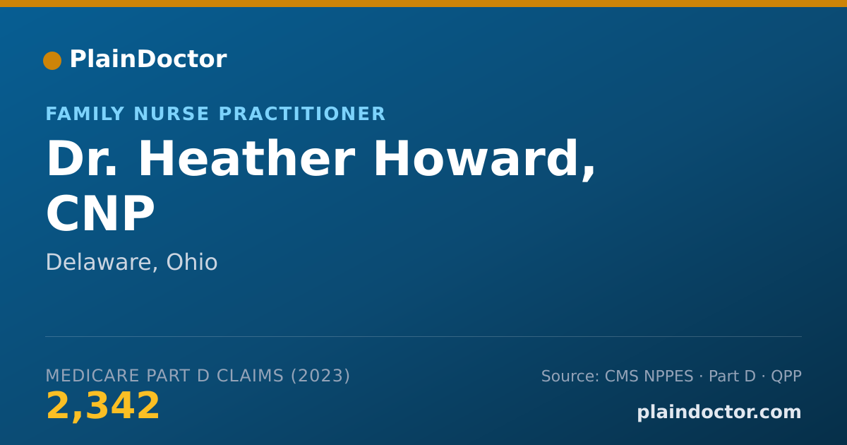 Shareable card for Heather Howard, CNP - Family Nurse Practitioner, Delaware, OH