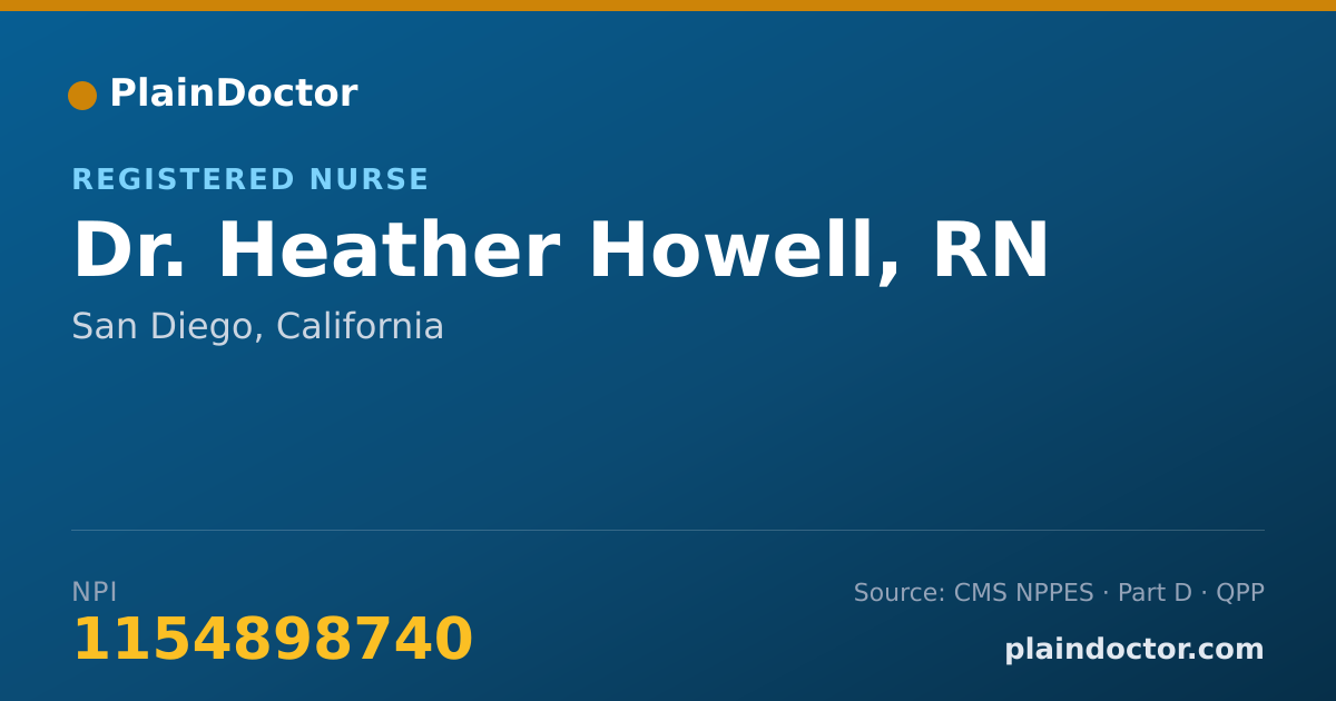 Shareable card for Heather Howell, RN - Registered Nurse, San Diego, CA