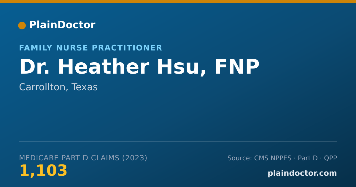 Shareable card for Heather Hsu, FNP - Family Nurse Practitioner, Carrollton, TX