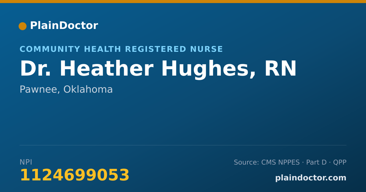Shareable card for Heather Hughes, RN - Community Health Registered Nurse, Pawnee, OK