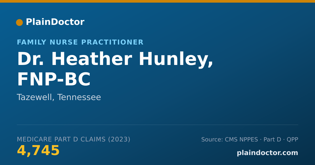 Shareable card for Heather Hunley, FNP-BC - Family Nurse Practitioner, Tazewell, TN