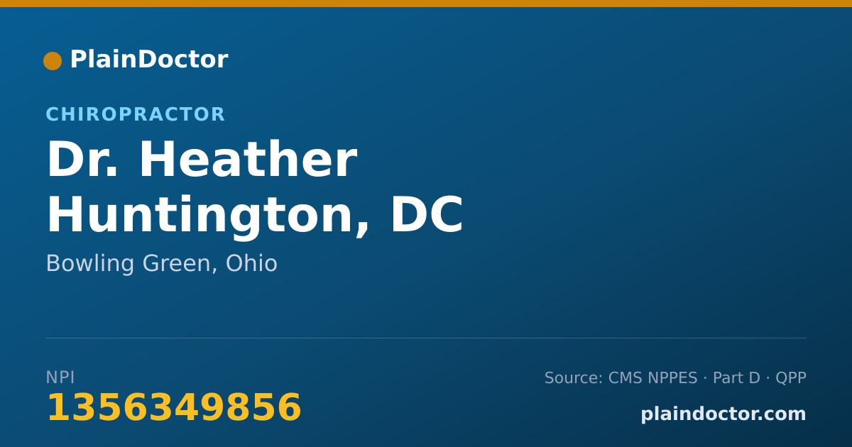 Shareable card for Heather Huntington, DC - Chiropractor, Bowling Green, OH