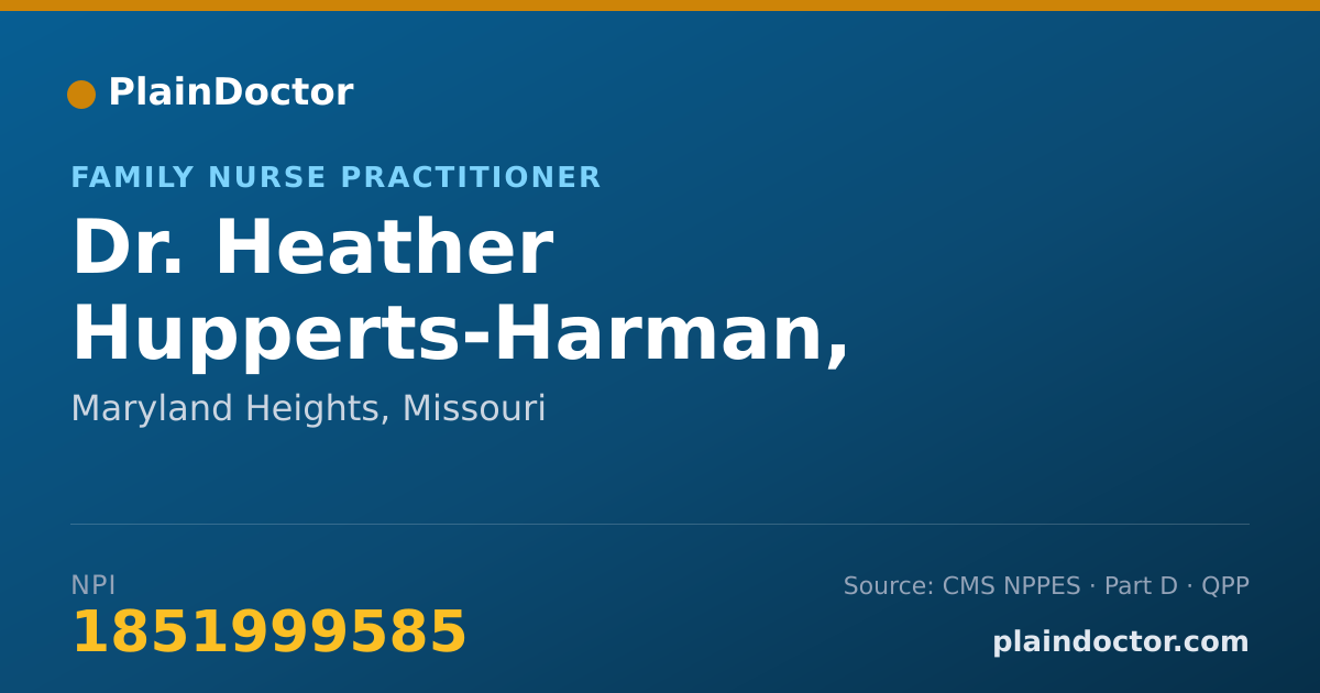 Shareable card for Heather Hupperts-Harman, FNP-C, PMHNP-BC - Family Nurse Practitioner, Maryland Heights, MO