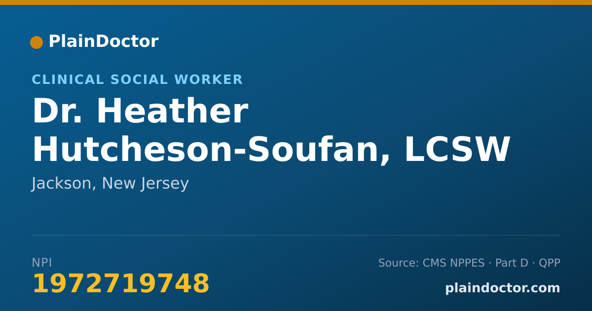 Shareable card for Heather Hutcheson-Soufan, LCSW - Clinical Social Worker, Jackson, NJ