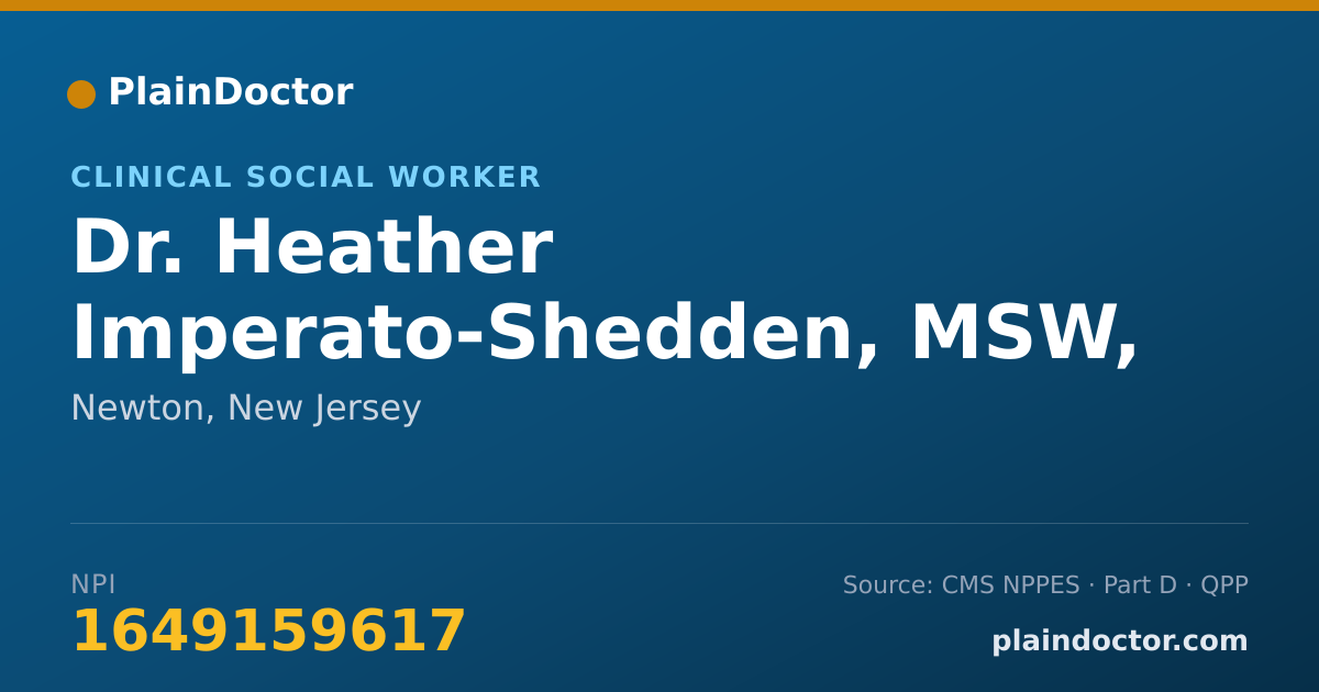 Shareable card for Heather Imperato-Shedden, MSW, LCSW - Clinical Social Worker, Newton, NJ