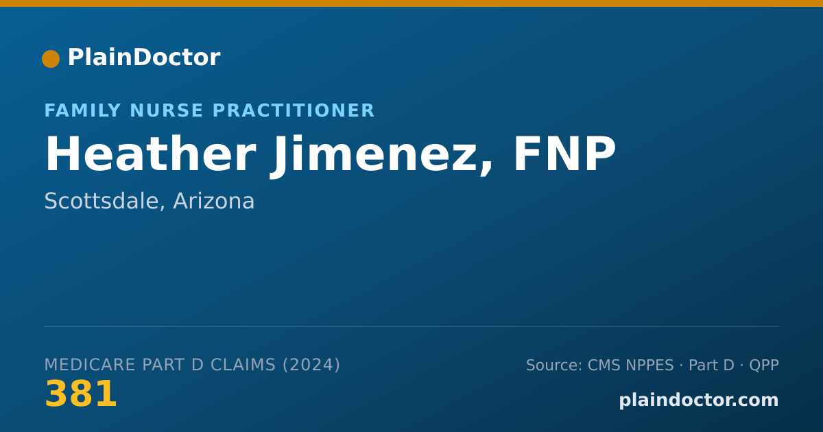 Shareable card for Heather Jimenez, FNP - Family Nurse Practitioner, Scottsdale, AZ