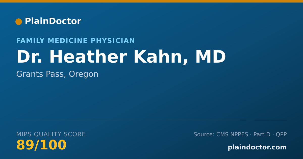 Shareable card for Heather Kahn, MD - Family Medicine Physician, Grants Pass, OR