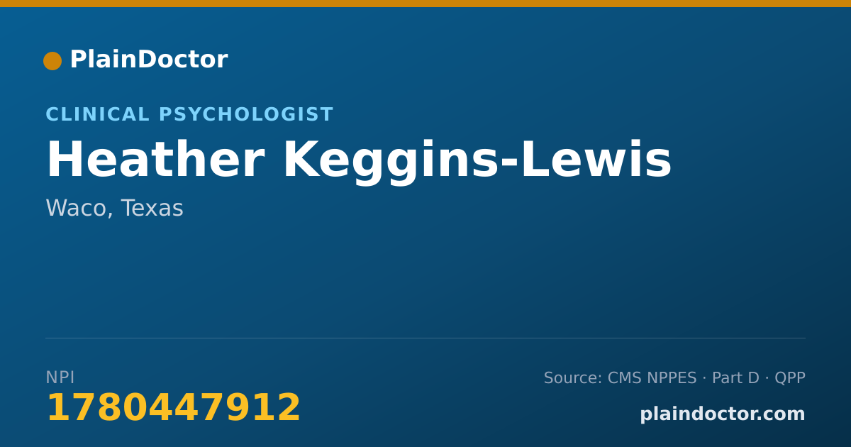 Shareable card for Heather Keggins-Lewis - Clinical Psychologist, Waco, TX