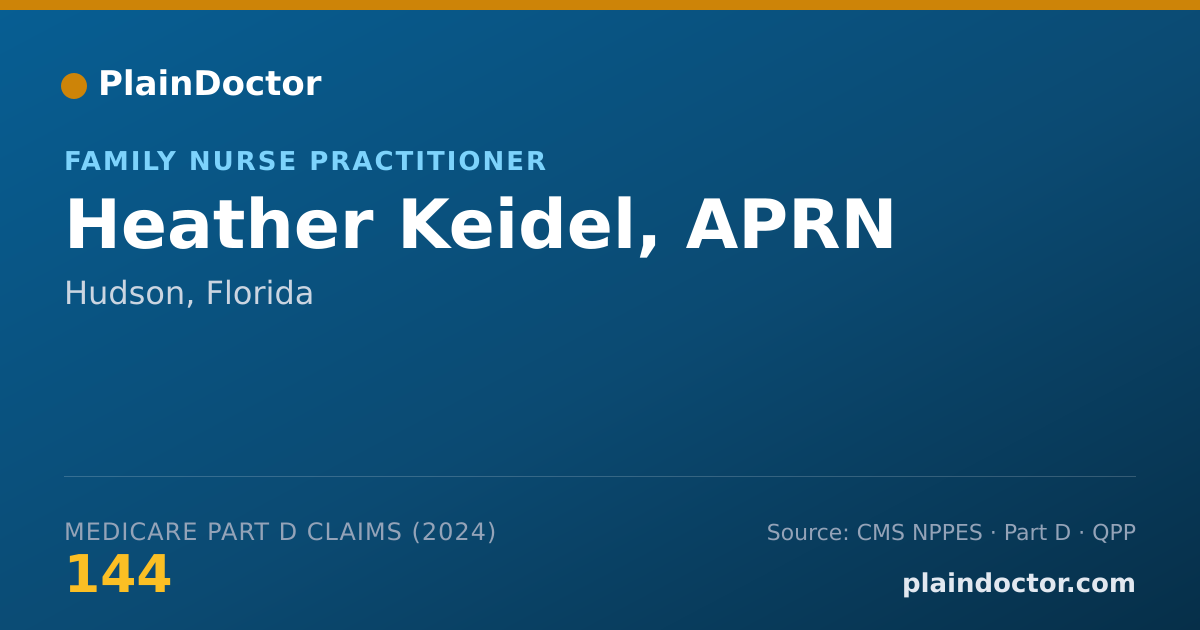 Shareable card for Heather Keidel, APRN - Family Nurse Practitioner, Hudson, FL