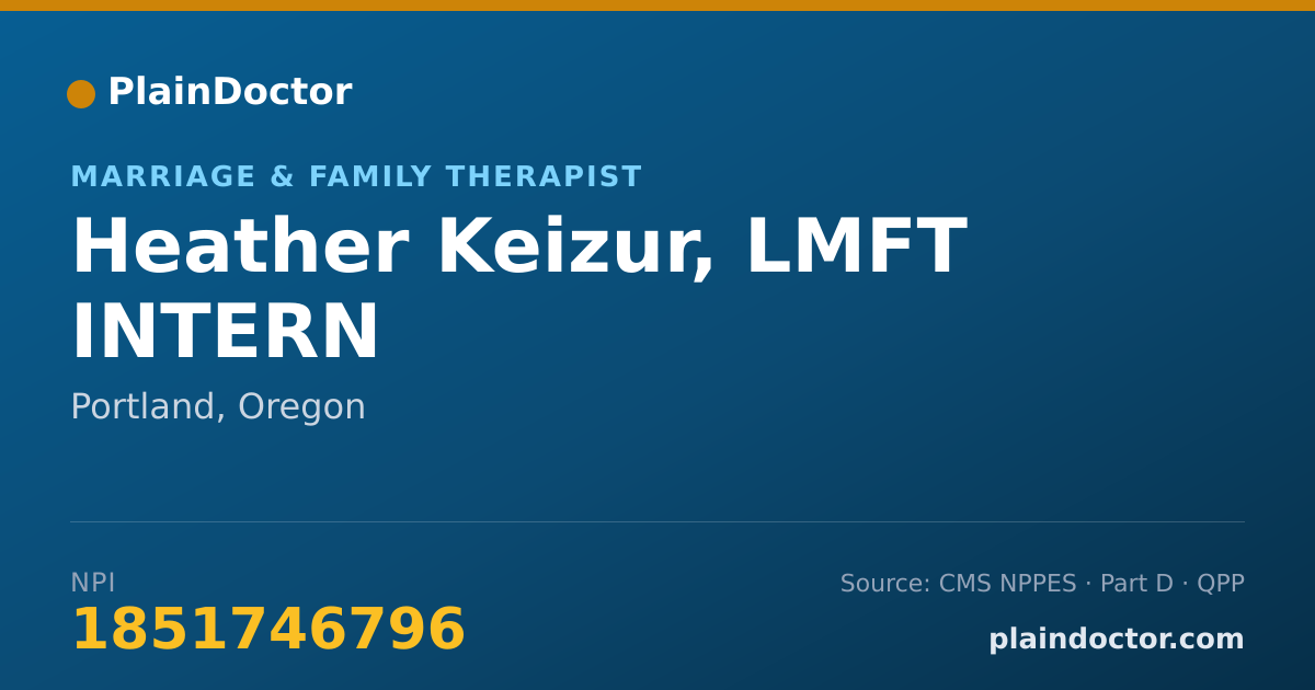 Shareable card for Heather Keizur, LMFT INTERN - Marriage & Family Therapist, Portland, OR