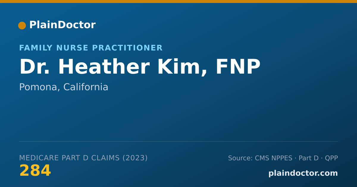 Shareable card for Heather Kim, FNP - Family Nurse Practitioner, Pomona, CA