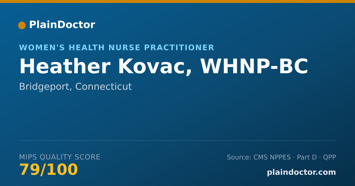 Shareable card for Heather Kovac, WHNP-BC - Women's Health Nurse Practitioner, Bridgeport, CT
