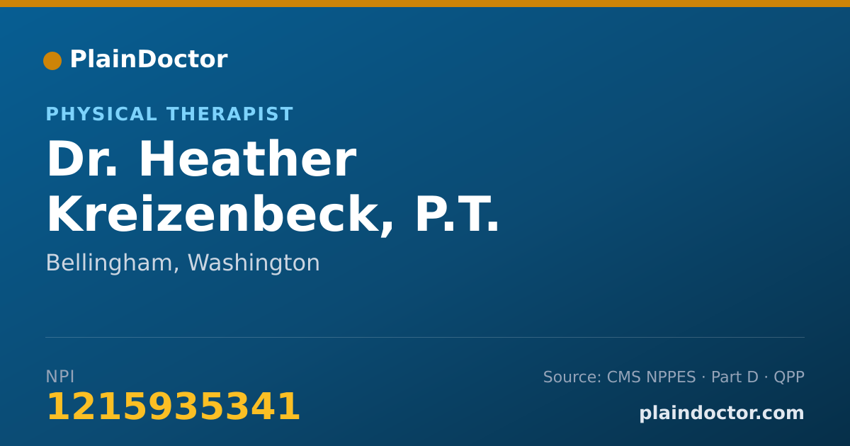 Shareable card for Heather Kreizenbeck, P.T. - Physical Therapist, Bellingham, WA