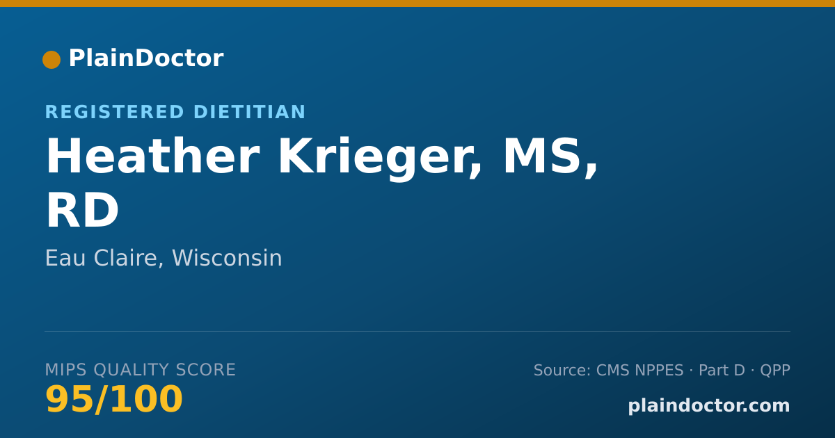 Shareable card for Heather Krieger, MS, RD - Registered Dietitian, Eau Claire, WI