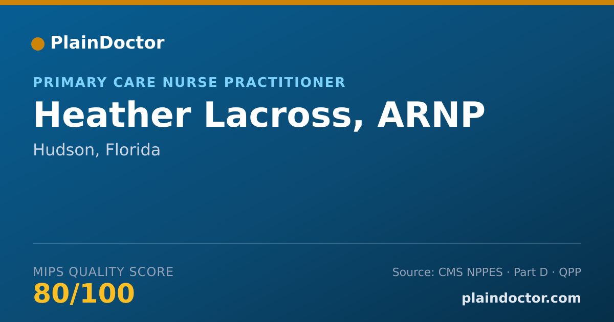 Shareable card for Heather Lacross, ARNP - Nurse Practitioner, Hudson, FL