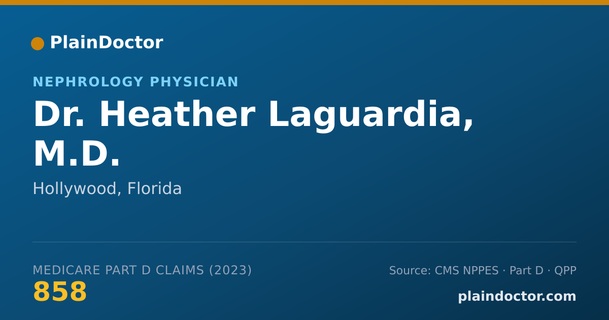 Shareable card for Heather Laguardia, M.D. - Nephrology Physician, Hollywood, FL