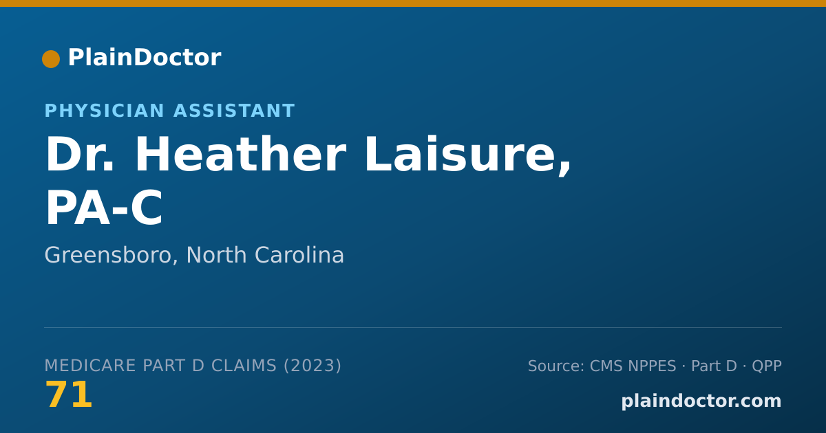 Shareable card for Heather Laisure, PA-C - Physician Assistant, Greensboro, NC