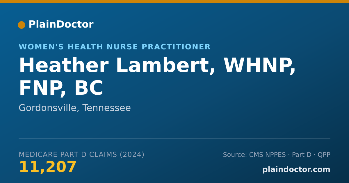 Shareable card for Heather Lambert, WHNP, FNP, BC - Women's Health Nurse Practitioner, Gordonsville, TN