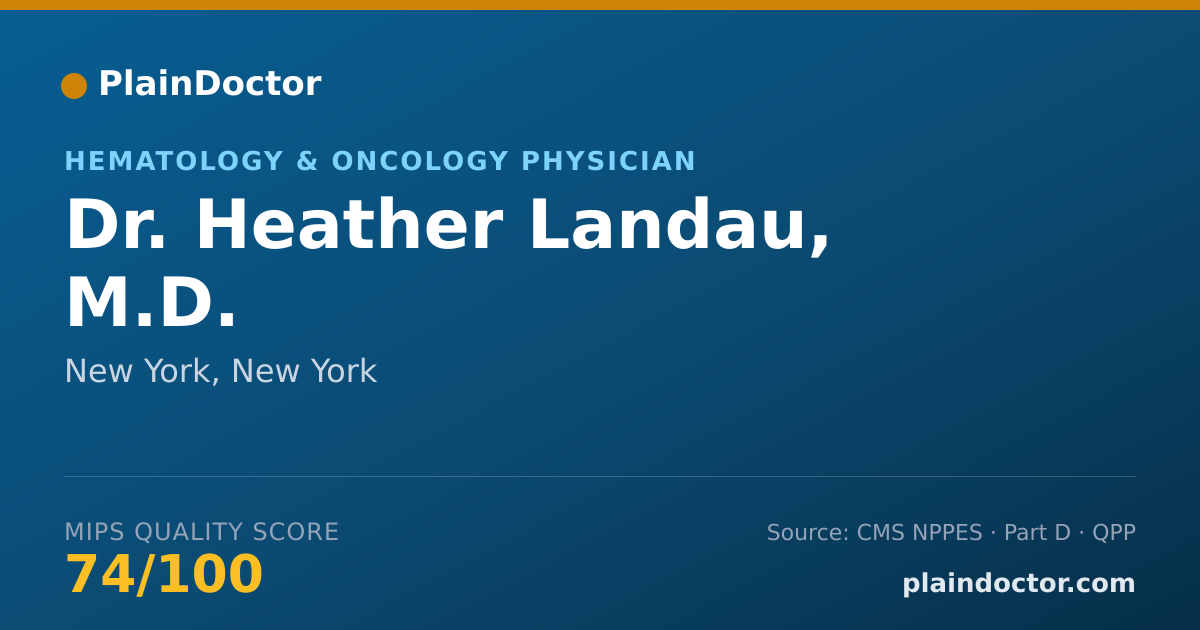 Shareable card for Heather Landau, M.D. - Hematology & Oncology Physician, New York, NY