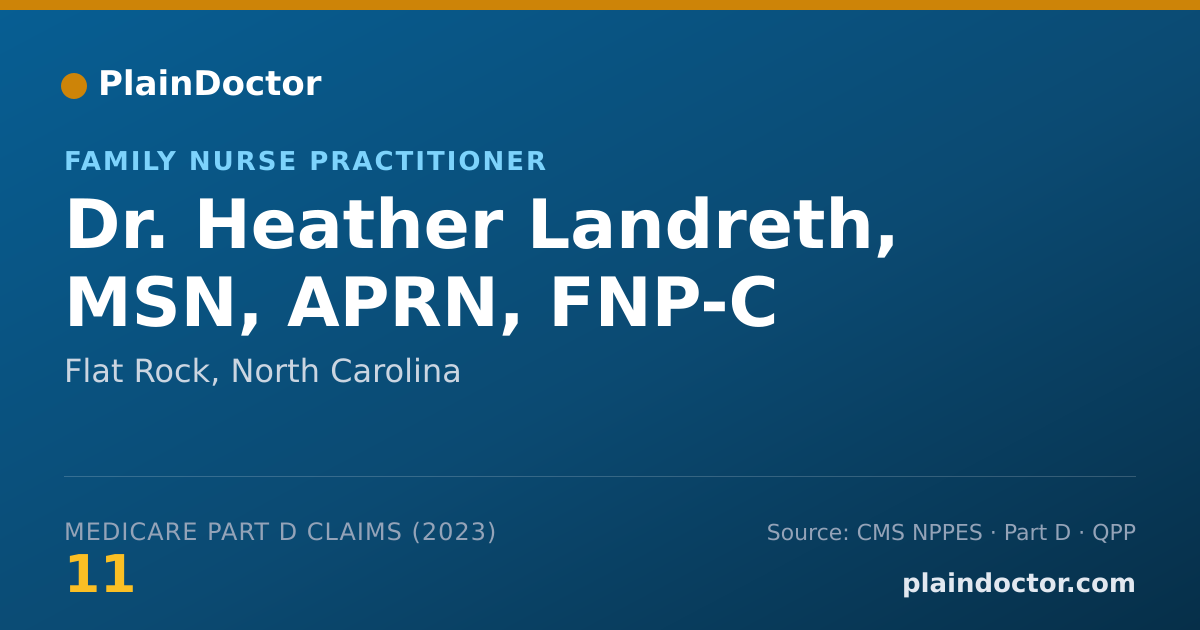 Shareable card for Heather Landreth, MSN, APRN, FNP-C - Family Nurse Practitioner, Flat Rock, NC