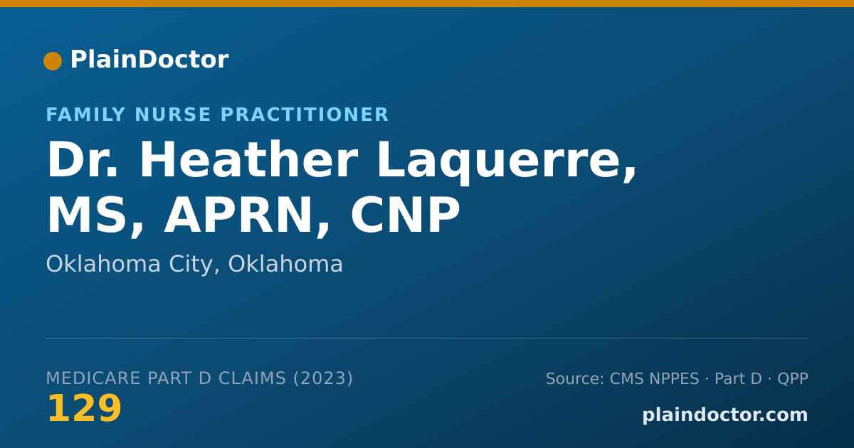 Shareable card for Heather Laquerre, MS, APRN, CNP - Family Nurse Practitioner, Oklahoma City, OK