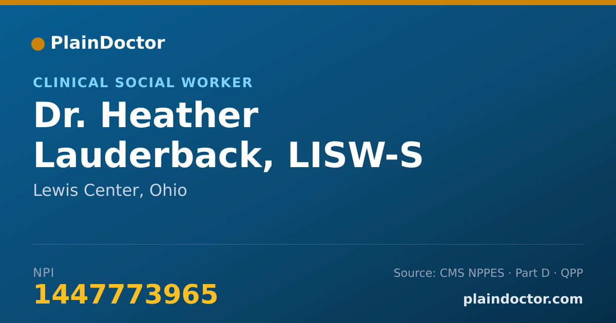 Shareable card for Heather Lauderback, LISW-S - Clinical Social Worker, Lewis Center, OH