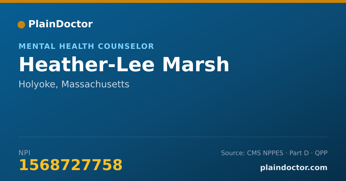 Shareable card for Heather-Lee Marsh - Mental Health Counselor, Holyoke, MA