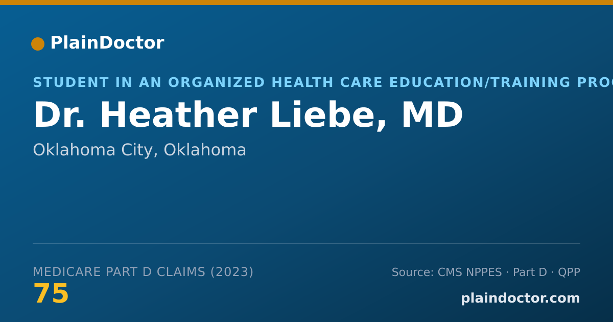 Shareable card for Heather Liebe, MD - Student in an Organized Health Care Education/Training Program, Oklahoma City, OK
