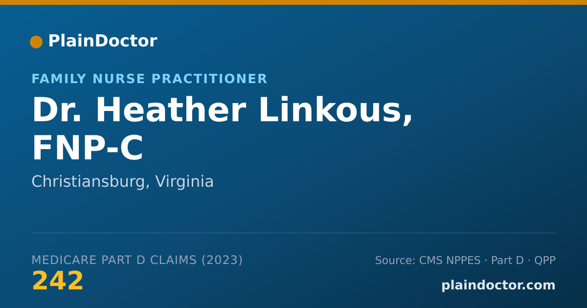 Shareable card for Heather Linkous, FNP-C - Family Nurse Practitioner, Christiansburg, VA