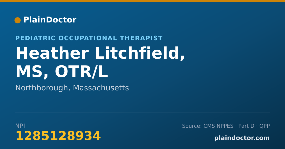 Shareable card for Heather Litchfield, MS, OTR/L - Pediatric Occupational Therapist, Northborough, MA