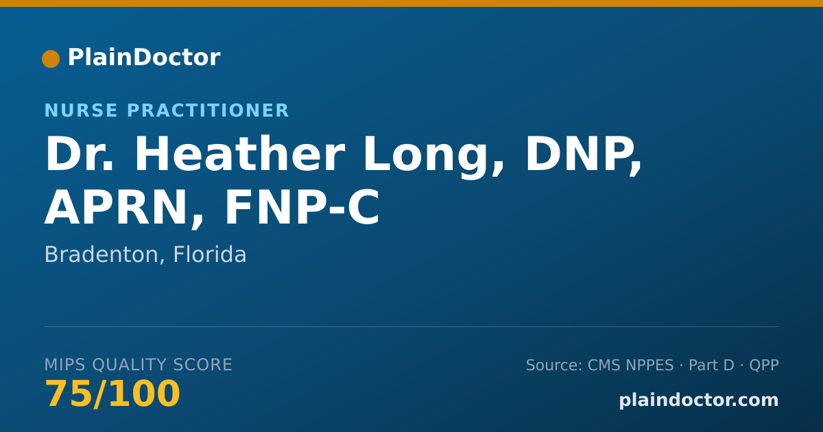 Shareable card for Heather Long, DNP, APRN, FNP-C - Nurse Practitioner, Bradenton, FL