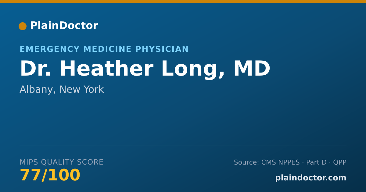 Shareable card for Heather Long, MD - Emergency Medicine Physician, Albany, NY