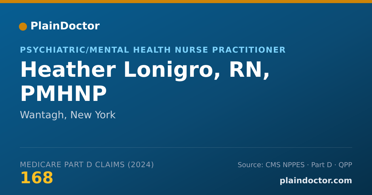 Shareable card for Heather Lonigro, RN, PMHNP - Psychiatric/Mental Health Nurse Practitioner, Wantagh, NY