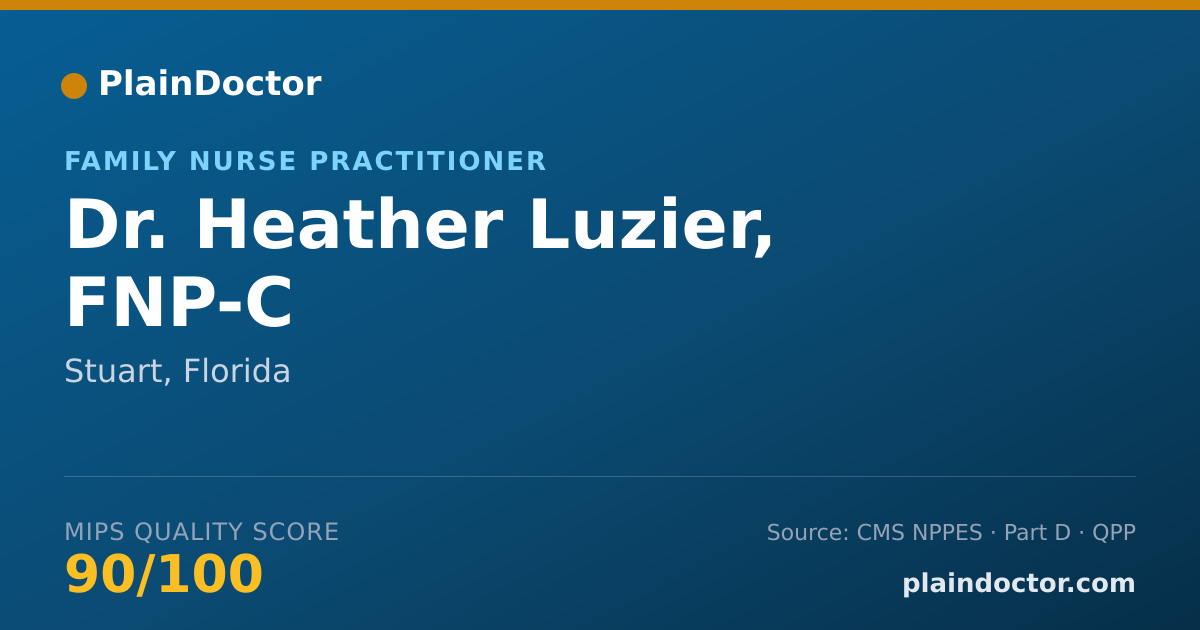 Shareable card for Heather Luzier, FNP-C - Family Nurse Practitioner, Stuart, FL