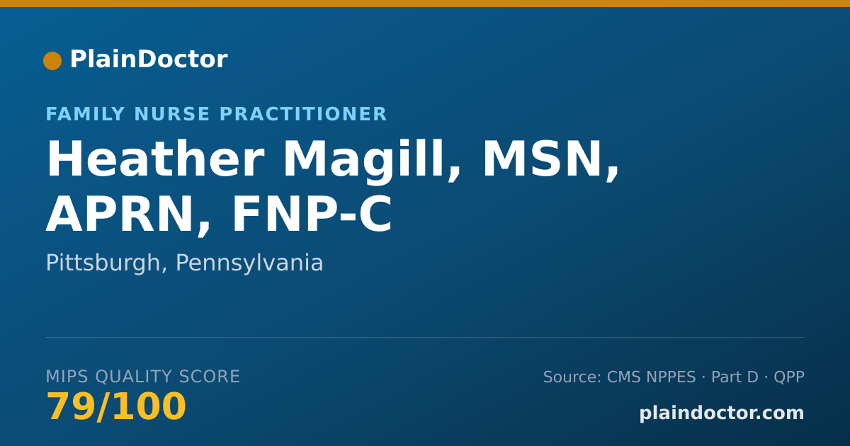 Shareable card for Heather Magill, MSN, APRN, FNP-C - Family Nurse Practitioner, Pittsburgh, PA