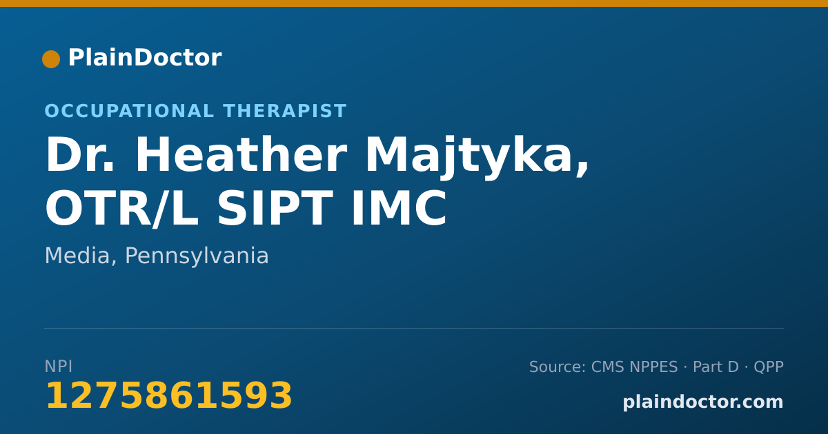 Shareable card for Heather Majtyka, OTR/L SIPT IMC - Occupational Therapist, Media, PA