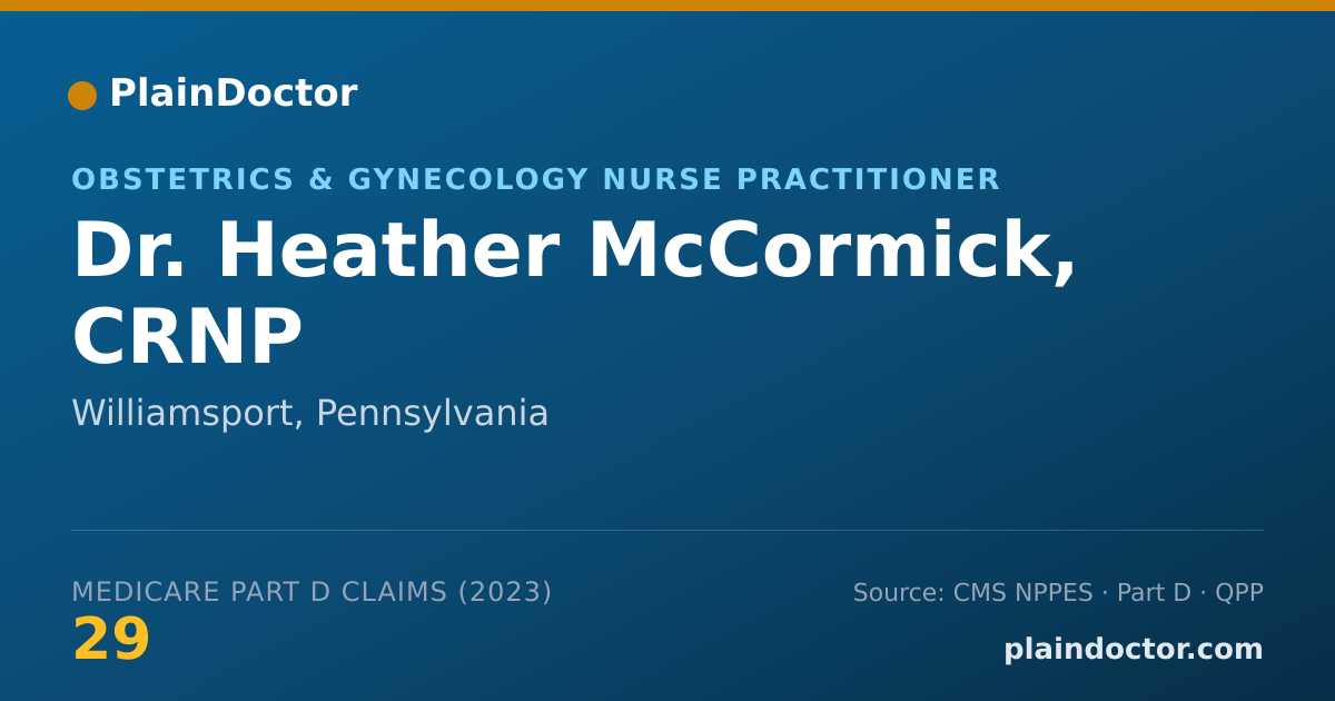 Shareable card for Heather McCormick, CRNP - Obstetrics & Gynecology Nurse Practitioner, Williamsport, PA