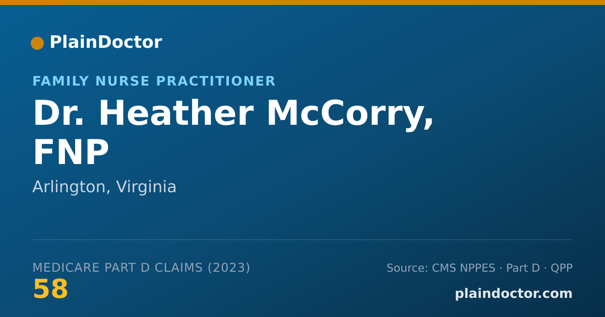 Shareable card for Heather McCorry, FNP - Family Nurse Practitioner, Arlington, VA